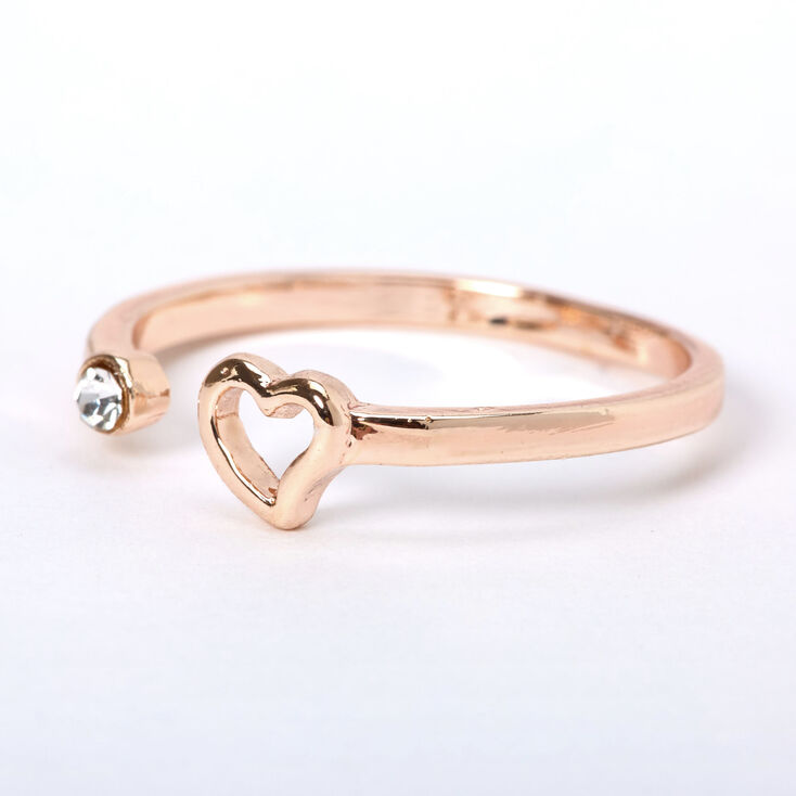 Rose Gold Open Heart Ring,