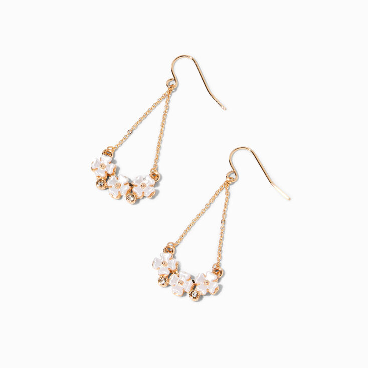 Gold Daisy 1.5&quot; Chain Drop Earrings,