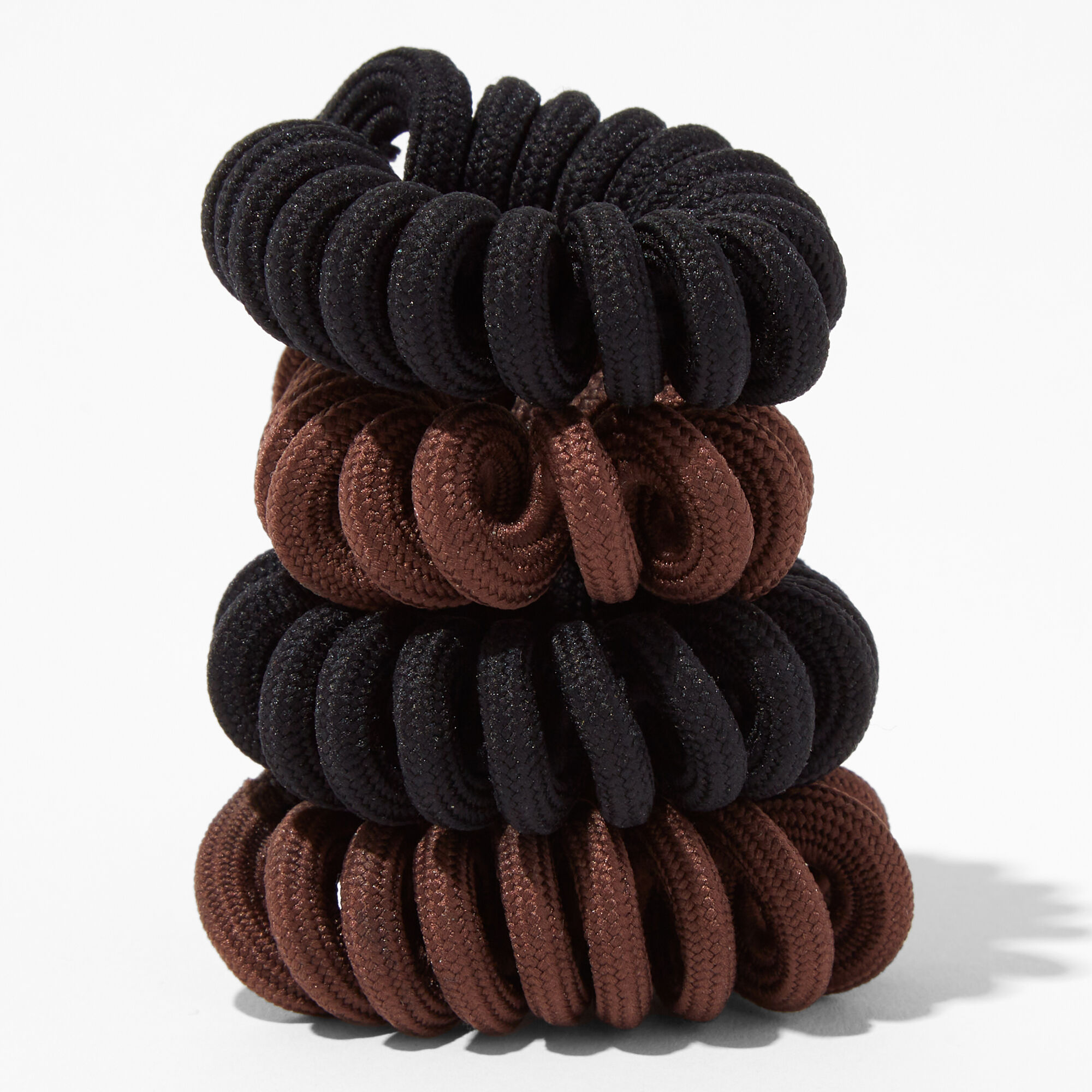 View Claires Black And Spiral Hair Ties 4 Pack Bracelet Brown information