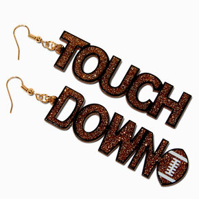 &quot;Touch Down&quot; Glitter Football Drop Earrings,