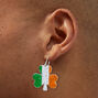 Irish Flag Shamrock 1&quot; Drop Earrings,