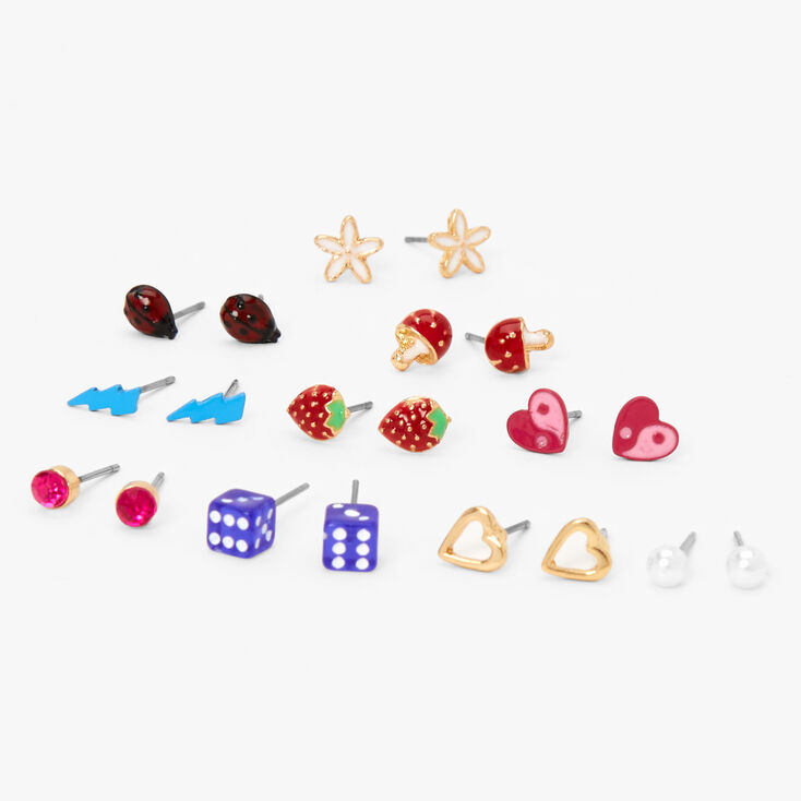 Mushroom Dream Stud Earrings &#40;9 Pack&#41;,