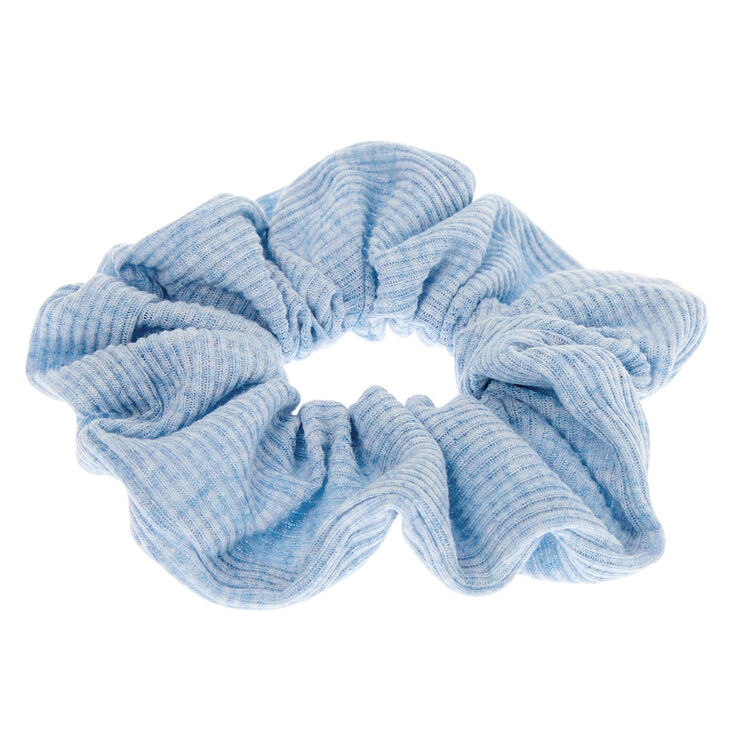 Medium Ribbed Hair Scrunchie - Dusty Blue,