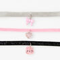 Mixed Finishes Charm Choker Necklaces - 3 Pack,