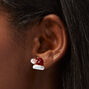 Santa Hat Crystal &amp; Pearl Stud Earrings,