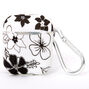 Black &amp; White Floral Silicone Earbud Case Cover - Compatible With Apple AirPods,