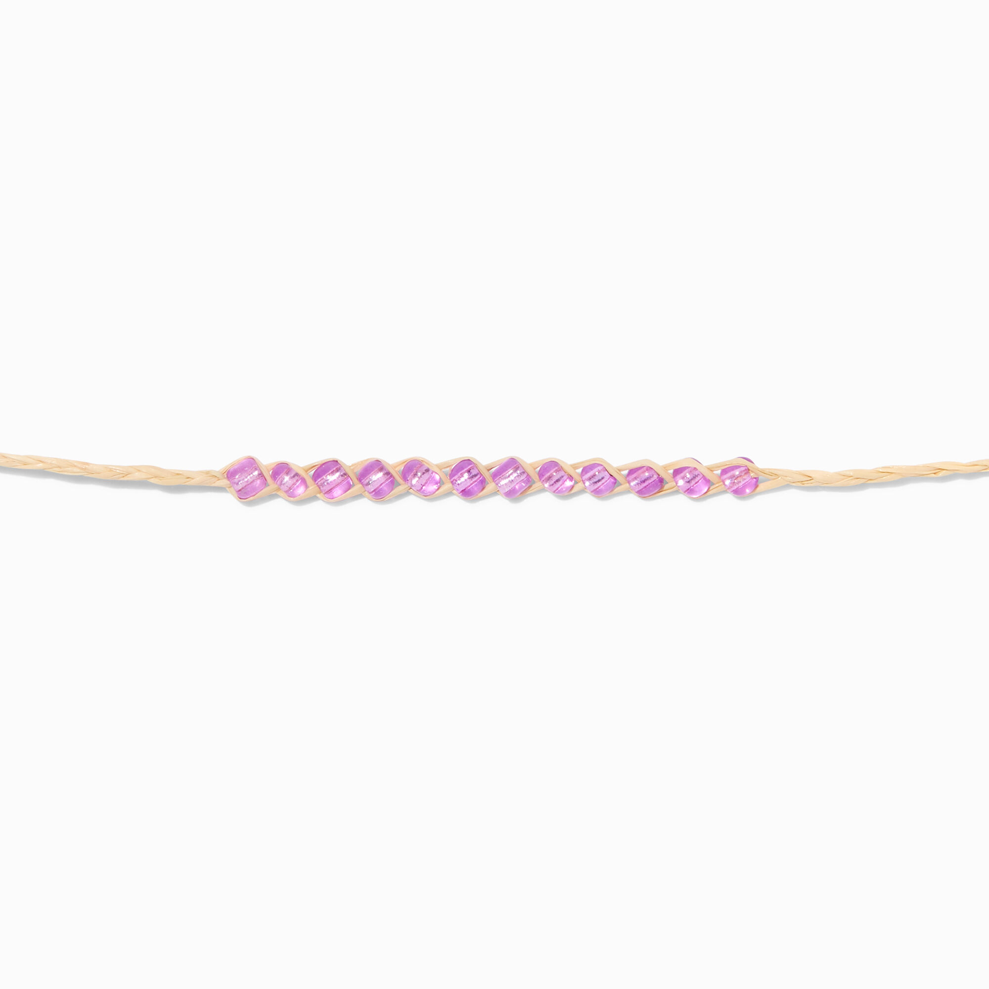 Purple Bead Adjustable Cord Wish Bracelet,