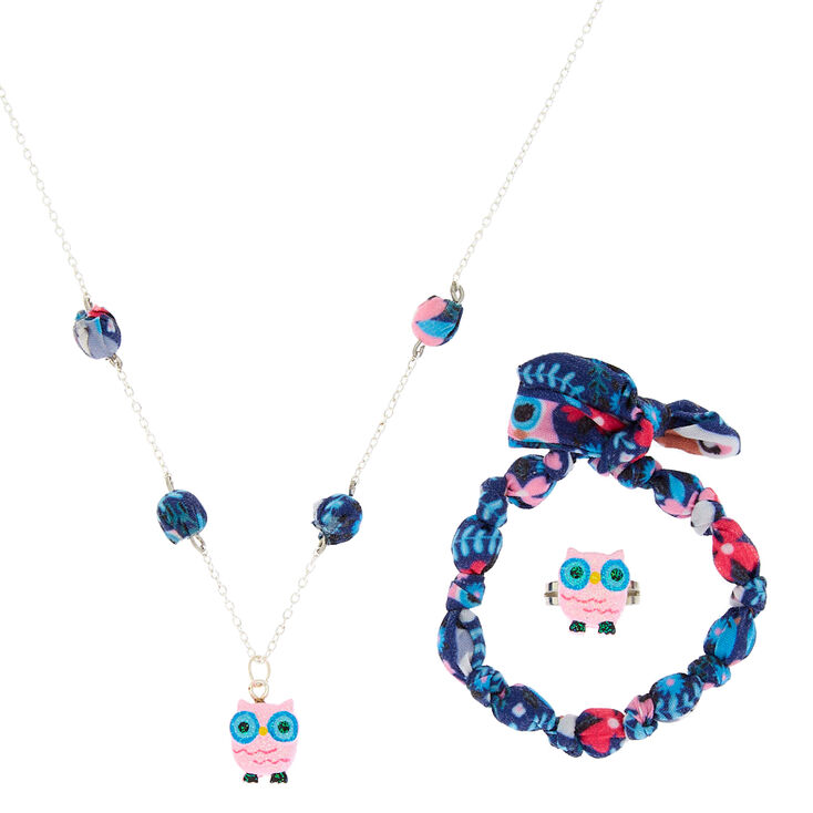 Claire&#39;s Club Owl Jewellery Set - Navy, 3 Pack,
