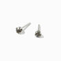 Claire&#39;s Exclusive Platinum 3mm Black Cubic Zirconia Studs Ear Piercing Kit with Ear Care Solution,