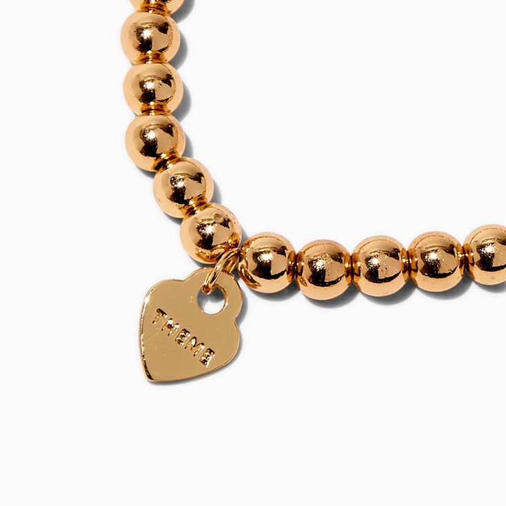 T H E M E x Claire&#39;s Gold-tone Shot Bead Stretch Bracelet,