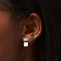Silver 15MM Wide Clicker Hoop Earrings,