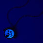 Silver Glow In The Dark Zodiac Spinning Pendant Necklace - Libra,