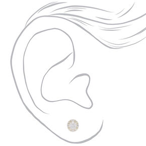 C LUXE by Claire&#39;s Sterling Silver Cubic Zirconia 3mm Square Halo Stud Earrings,