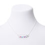 Silver Beaded Safety Pin Love Pendant Necklace,