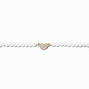 Claire&#39;s Club Gold Heart Pearl Choker Necklace,