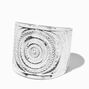 Silver-tone Antiqued Medallion Cuff Bracelet,