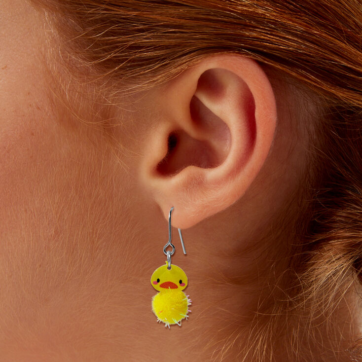 Pom Pom Bear, Cat, & Duck 0.5" Drop Earrings - 3 Pack