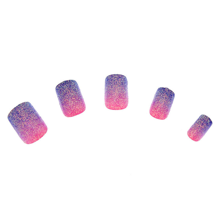 Glitter Ombre Faux Nail Set - Pink, 24 Pack,