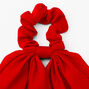 Small Pleated Scarf Hair Scrunchie - Red,
