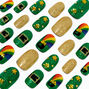 St. Patrick&#39;s Day Rainbows Round Press On Faux Nail Set - 24 Pack,