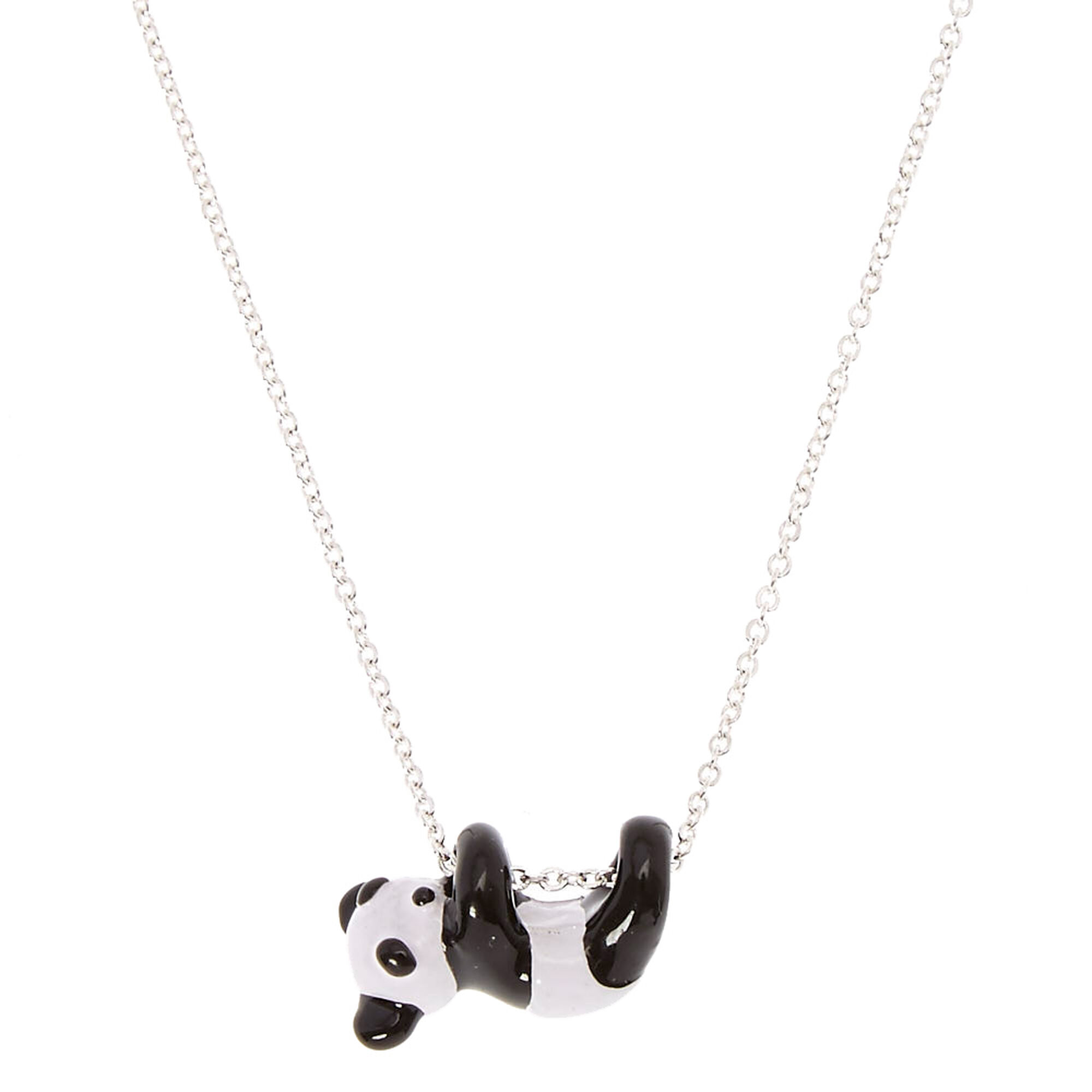 View Claires Swinging Panda Pendant Necklace Silver information