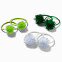 St. Patrick&#39;s Day Tinsel Pom Pom Hair Ties - 6 Pack,