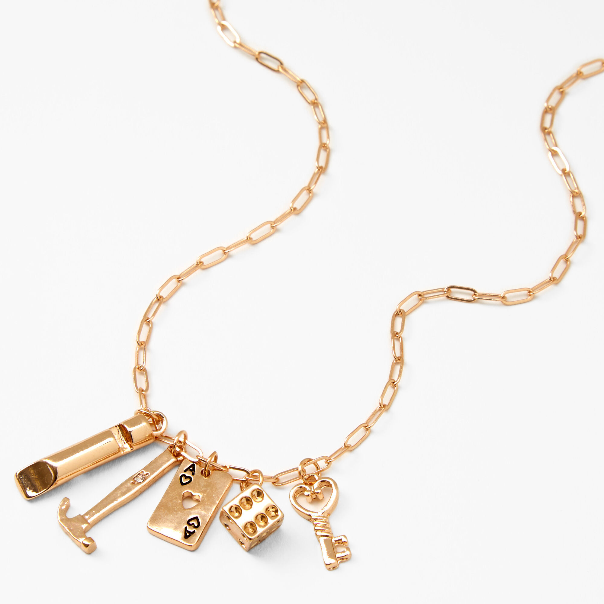 Gold Charms Pendant Necklace,