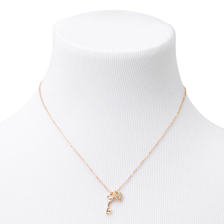 Gold Key to My Heart Pendant Necklace,