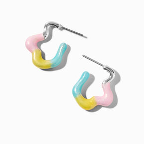 Rainbow Drippy Hoop Earrings,