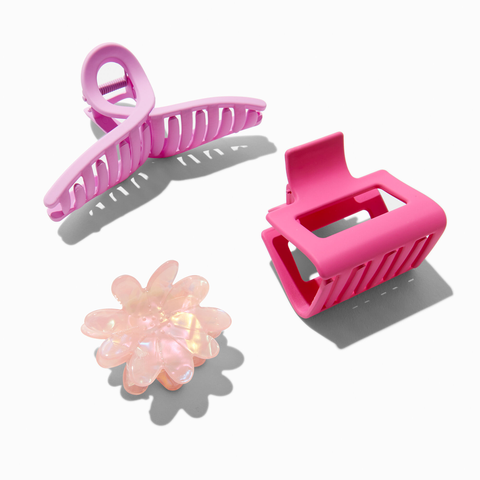View Claires Mixed s Hair Claws 3 Pack Pink information