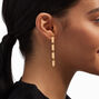 Gold-tone 2&quot; Bars Linear Drop Earrings,