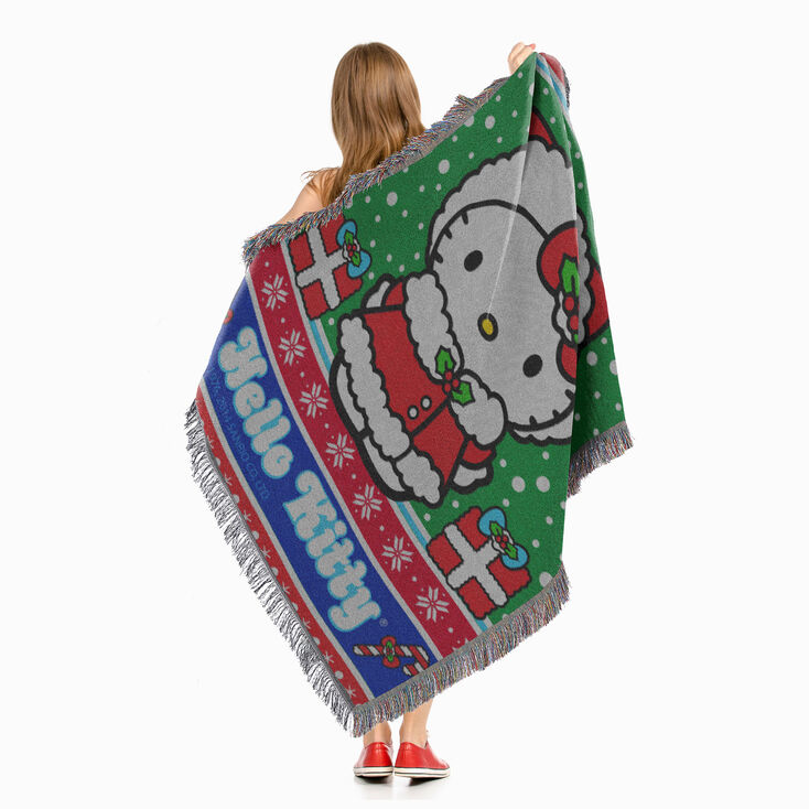 Hello Kitty&reg; Snowy Kitty Holiday Woven Tapestry Throw &#40;ds&#41;,