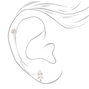 Silver Leaf Ear Swag Earrings - 3 Pack,