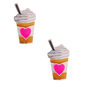 Silver Frappuccino Heart Stud Earrings,
