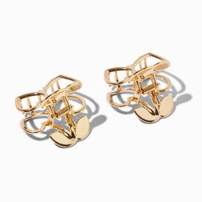 Gold Heart Cherry Hair Claws - 2 Pack,