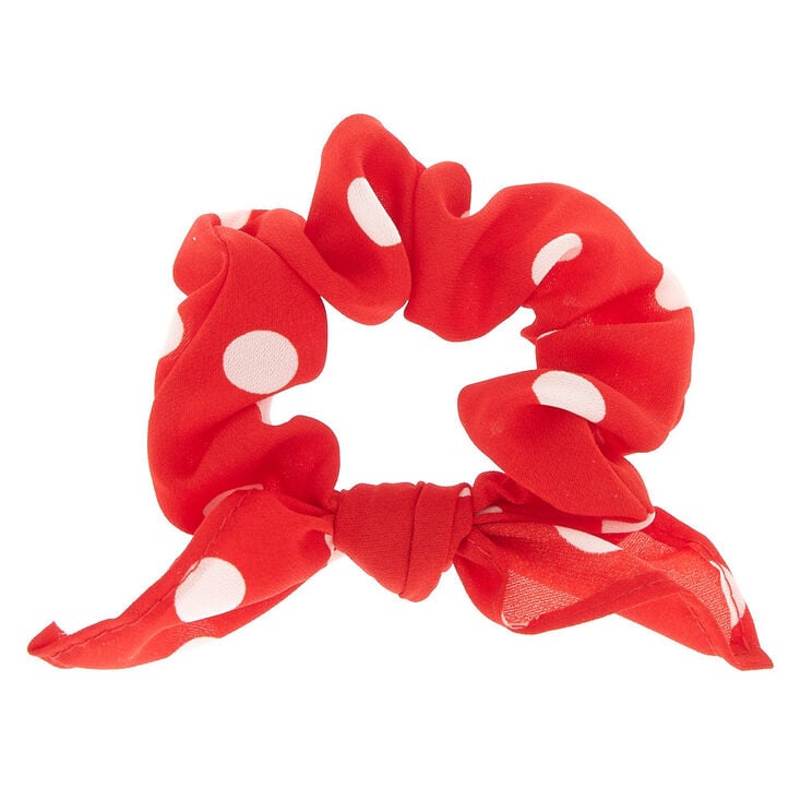 Claire's Chouchou avec nœud noué rouge à pois