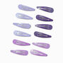Mixed Purple Glitter Snap Clips - 12 Pack,