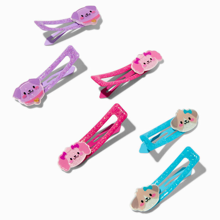 Claire&#39;s Club Puppy Square Snap Hair Clips - 6 Pack,