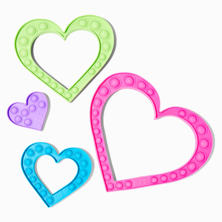 Pop Fashion Best Friends Puzzle Heart Popper Fidget Toy - 4 Pack,