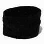 Bandeau fa&ccedil;on pull tricot&eacute; noir avec perles d&#39;imitation,