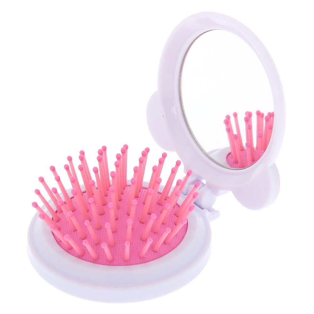 Rainbow Panda Pop Up Hair Brush - White,