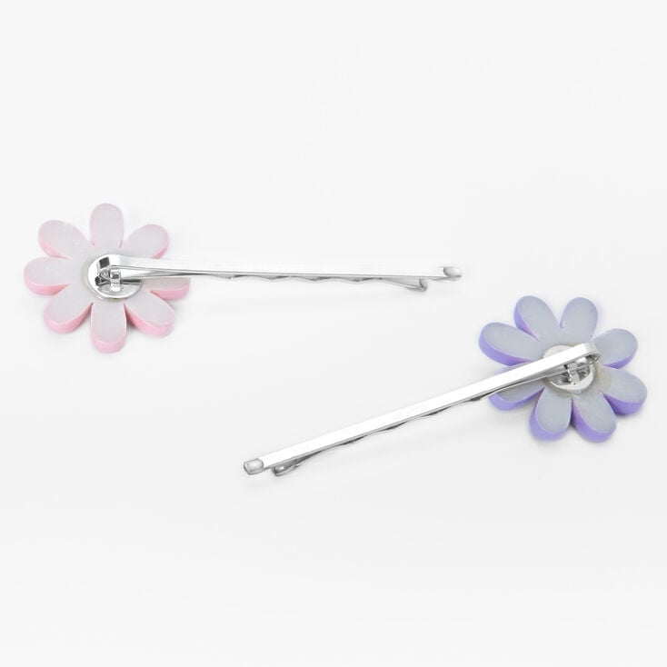 Pink &amp; Purple Flower Hair Pins - 2 Pack,