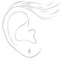 Sterling Silver One Crystal Lightning Bolt Stud Earring,