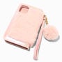 Furry Pink Wristlet Phone Case - Fits iPhone&reg; 12 Pro,