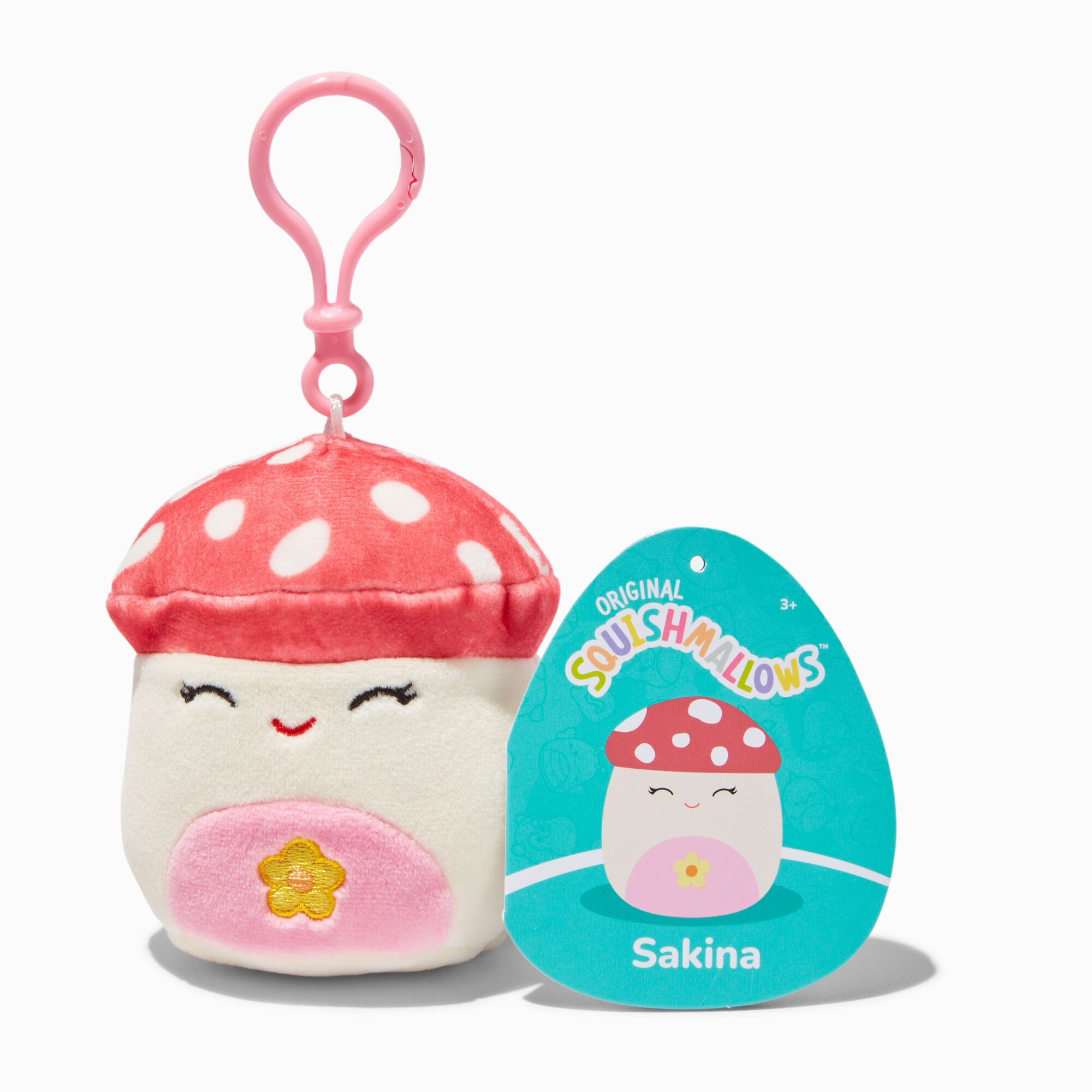 View Claires Squishmallows 35 Sakina Soft Toy Bag Clip information