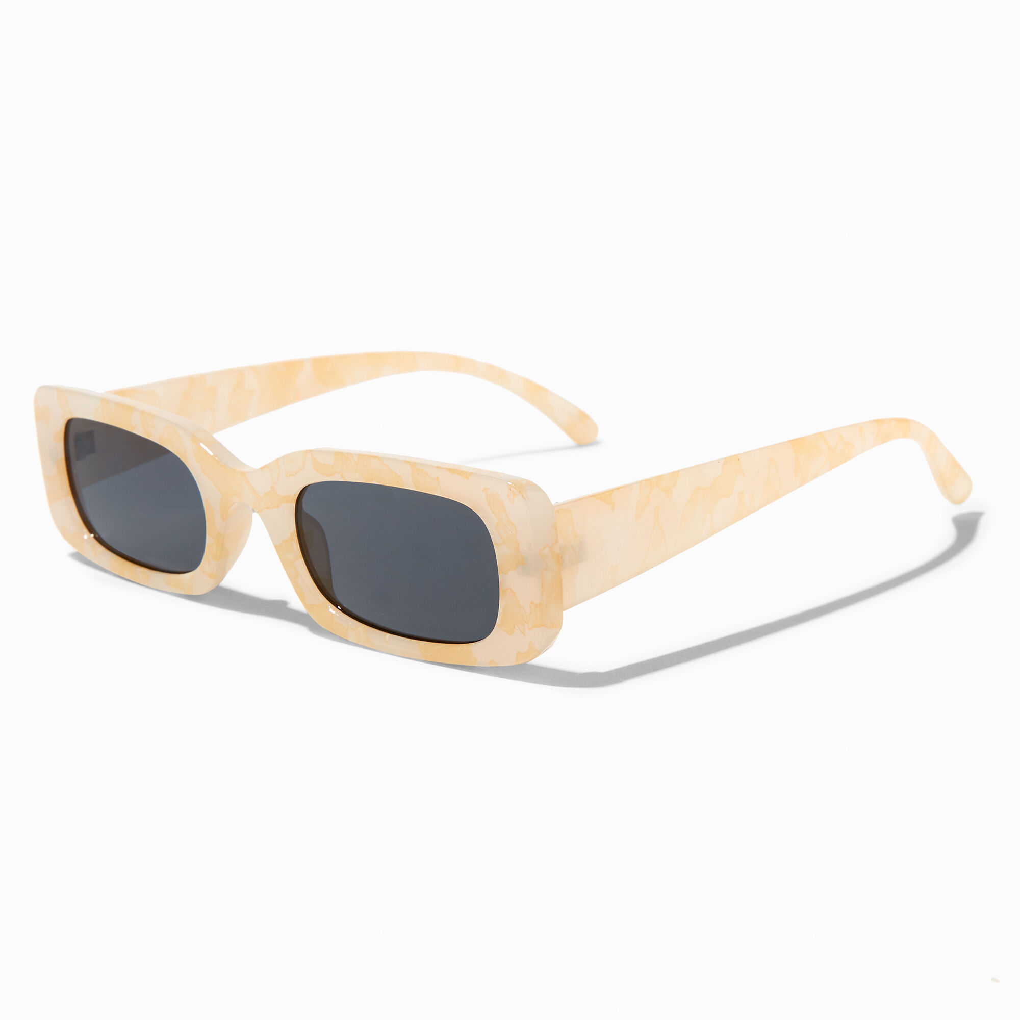 View Claires Chunky Recgle Sunglasses Cream Tan information