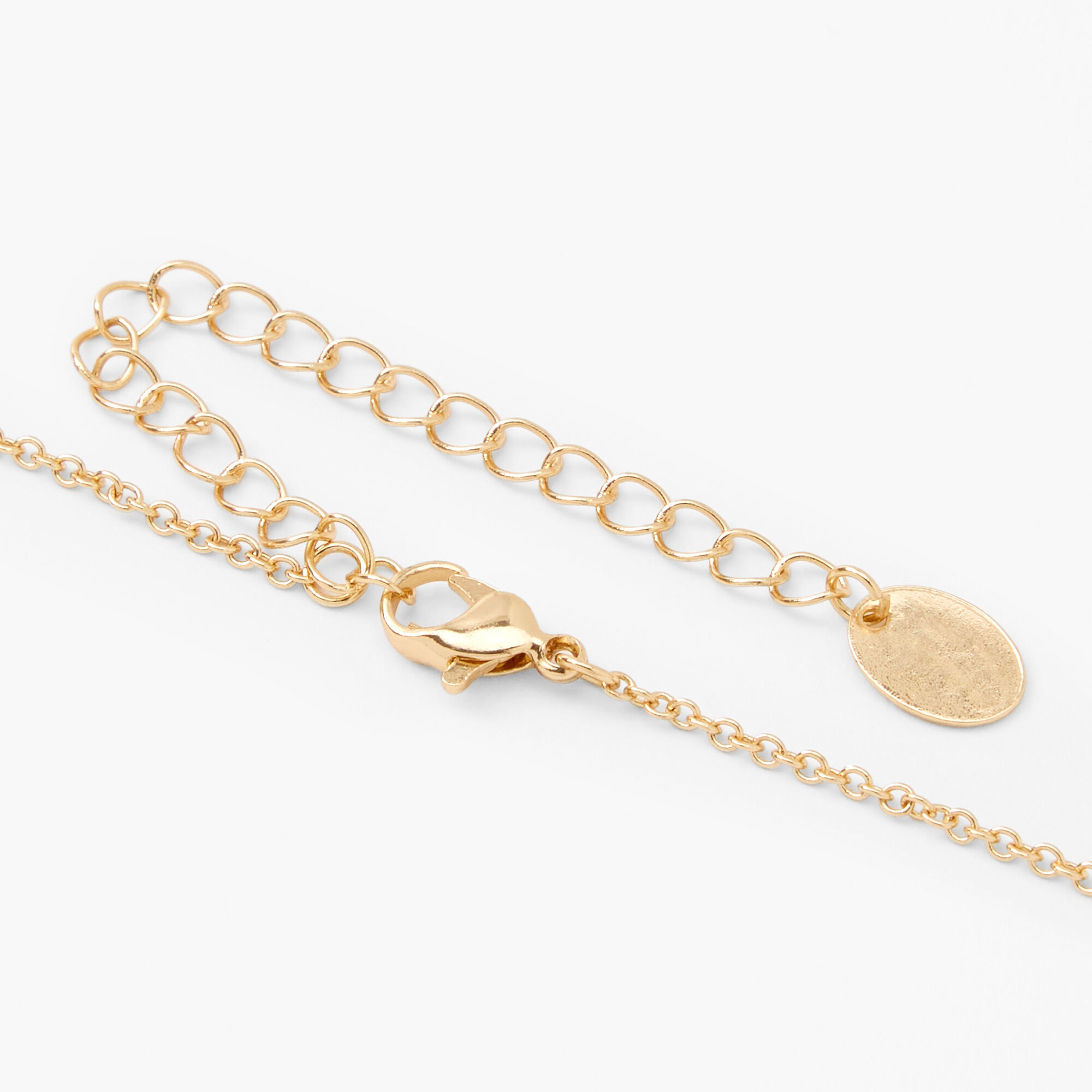Embellished Red Lips 16" Gold Pendant Necklace,