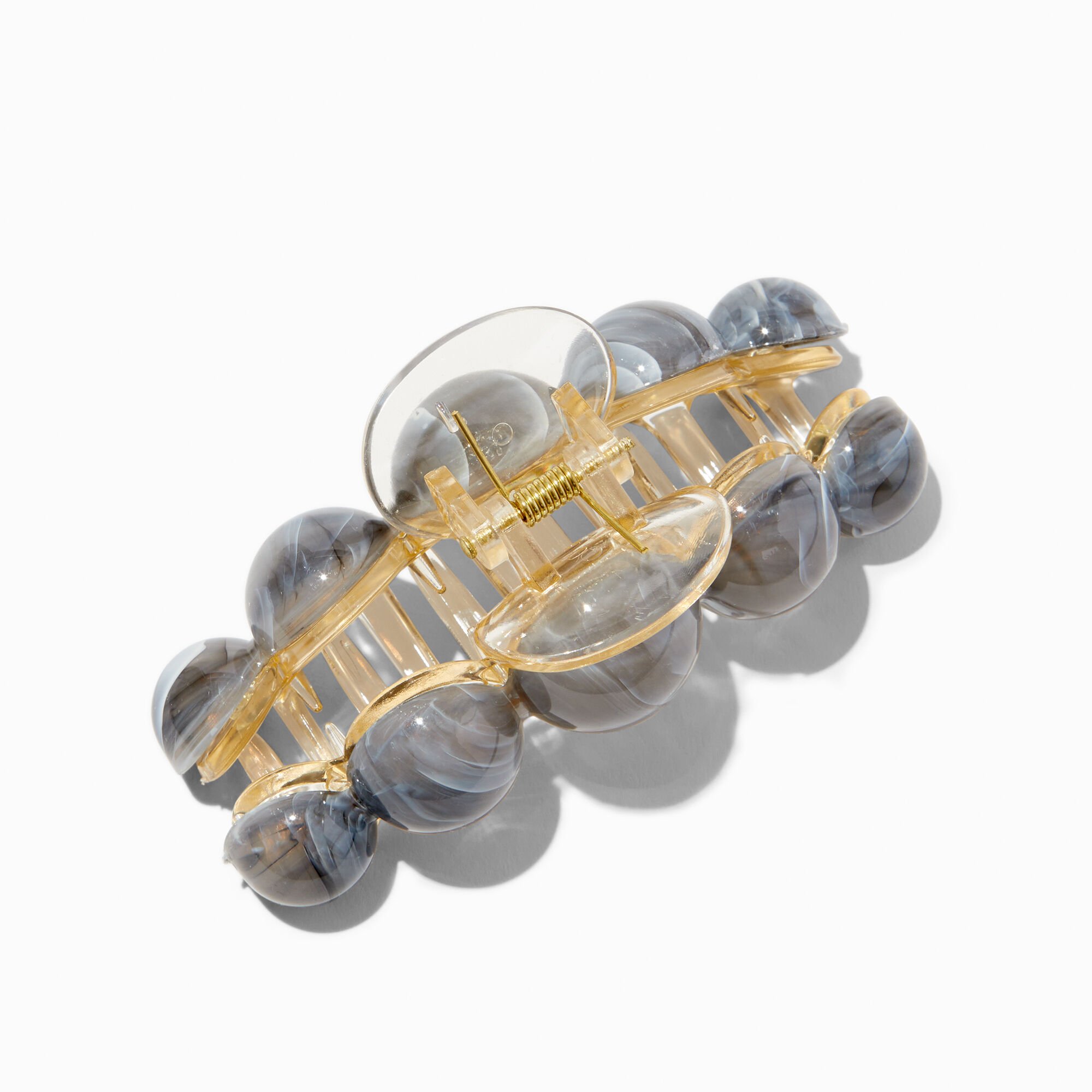 Marbleized Black Medium Hair Claw,