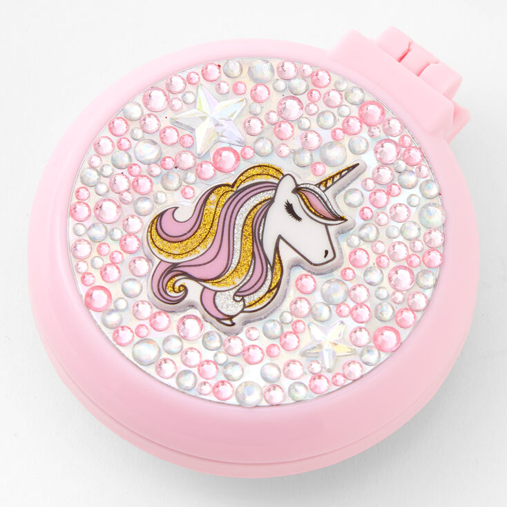 Unicorn Bling Pop-Up Hair Brush - Pale Pink,