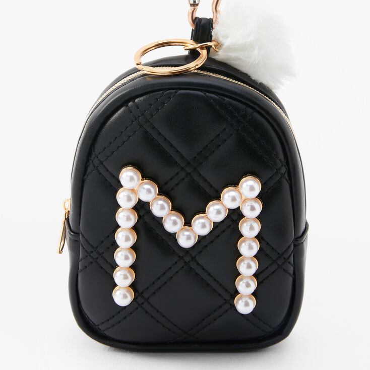 Initial Pearl Mini Backpack Keyring - Black, M,